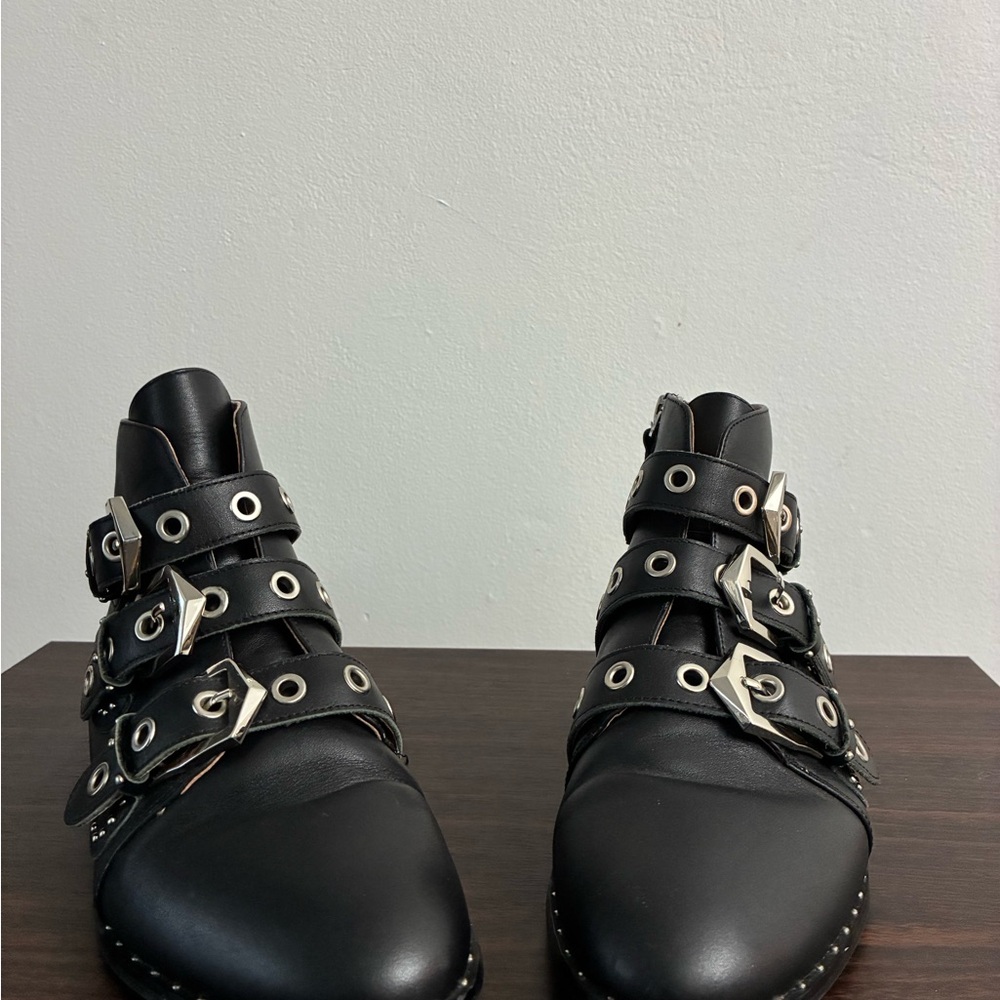Sol Sana Black Ankle Boots with Buckle Straps - Picture 2 of 4